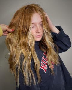 Hair Color balayage on red hair salon sious falls